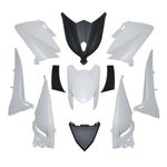 Kit de carenado blanco-negro brillante (11 piezas) maxi-scooter