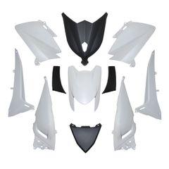 blanc-noir brillant (11 pièces) maxi-scooter