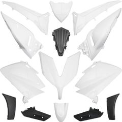 blanc-noir brillant (14 pièces) maxi-scooter