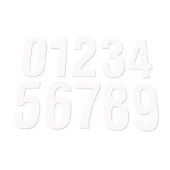numero di gara 0 (set di 3 -14 x 7 cm) Bianco