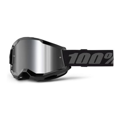 Gafas de motocross 100% STRATA 2 Noir -  Mirror Silver 2024 - Negro