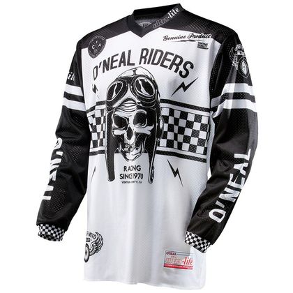 Camiseta de motocross O'Neal ULTRA LITE '70 ML  BLACK WHITE 2023 - Negro / Blanco Ref : OL0224 