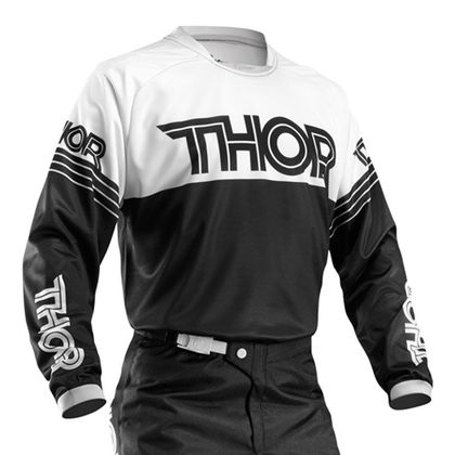 Camiseta de motocross Thor YOUTH PHASE HYPERION  BLACK WHITE