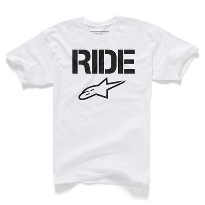 T-Shirt manches courtes Alpinestars RIDE SOLID - WHITE
