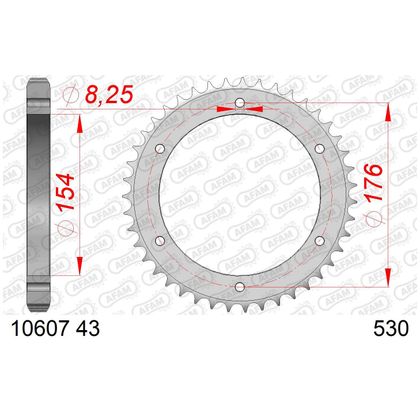 Couronne AFAM ACIER 530 - 43 DENTS - Noir