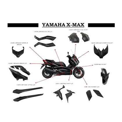 Kit de carenado P2R Yamaha X-max (15 piezas) adaptable - Negro