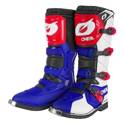 Botas de motocross O'Neal RIDER PRO - BLUE RED WHITE 2023 - Azul / Rojo Ref : OL1679 