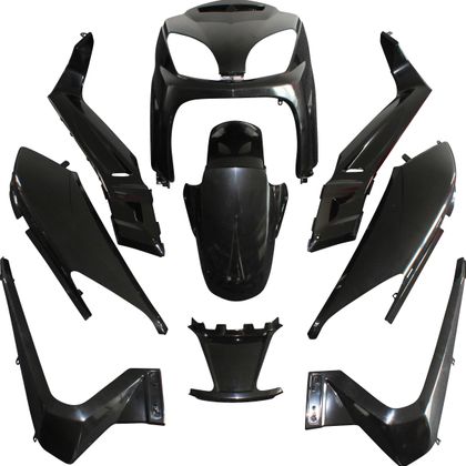 Kit carénage P2R brut (10 pièces) maxi-scooter - Noir