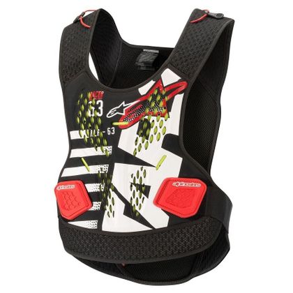 Pare pierre Alpinestars SEQUENCE CHEST PROTECTOR - BLACK WHITE RED 2023 - Blanc / Rouge Ref : AP11866 
