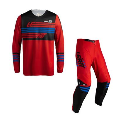 Leatt 3.5 RIDE KIT TRØJE+BUKSER STRIPES 2027 Cross outfit - Rød / Sort Ref : LB1284
