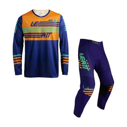 Leatt 3.5 RIDE KIT TRØJE+BUKSER STRIPES 2027 Cross outfit - Orange / Sort Ref : LB1286