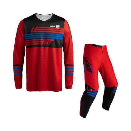 Leatt 3.5 RIDE KIT MAILLOT+BUKSER JUNIOR STRIPES 2027 Cross outfit - Rød / Sort Ref : LB1321
