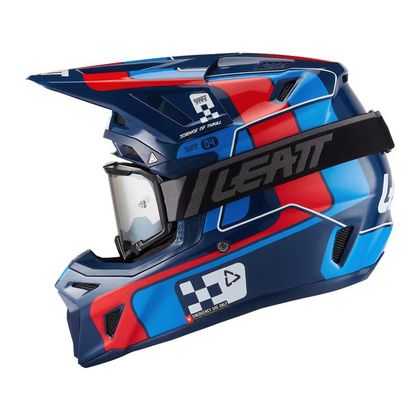 Casque cross Leatt 8.5 AVEC MASQUE 2027 - Bleu / Rouge
