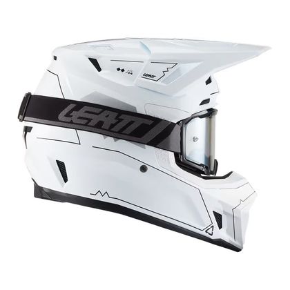 Motokrosová helma Leatt 7.5 S MASKOU + INTERCOM CARDO 2027 - Bílá