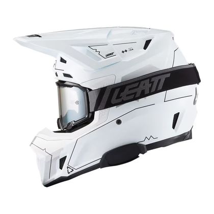 Motokrosová helma Leatt 7.5 S MASKOU + INTERCOM CARDO 2027 - Bílá