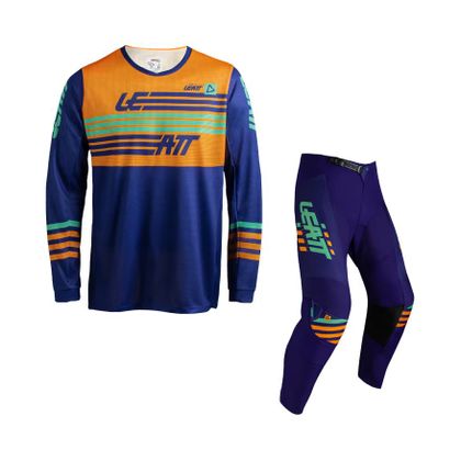 Leatt 3.5 RIDE KIT TRØJE+BUKSER JUNIOR STRIPES 2027 Cross outfit - Orange Ref : LB1322