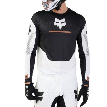 Camiseta de motocross Fox FLEXAIR - OPTICAL 2024 - Negro / Blanco