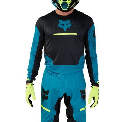 Camiseta de motocross Fox FLEXAIR - OPTICAL 2024 - Azul Ref : FX4097-C63213 