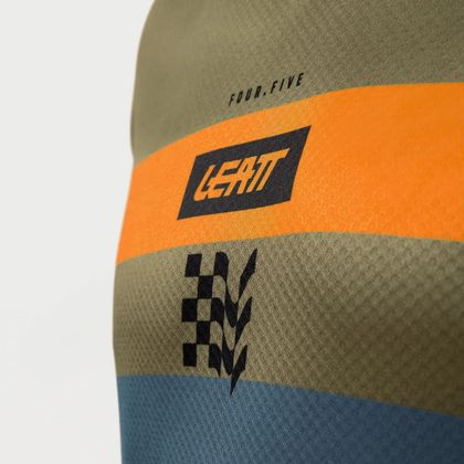 Leatt 4.5 ENDURO STRIPE 2027 Enduro-paita - Vihreä / Ruskea