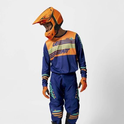 Leatt 3.5 RIDE KIT TRØJE+BUKSER STRIPES 2027 Cross outfit - Orange / Sort