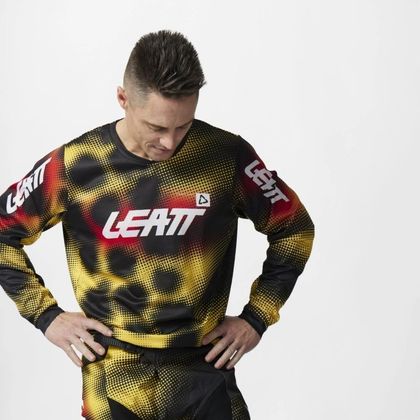Leatt 3.5 RIDE KIT TRØJE+BUKSER LEOPARD 2027 Cross outfit - Gul / Sort.