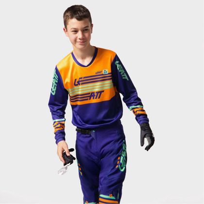 Leatt 3.5 RIDE KIT TRØJE+BUKSER JUNIOR STRIPES 2027 Cross outfit - Orange