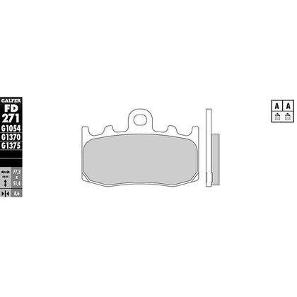 Pastillas de freno Galfer Delanteras de metal sinterizado (Especial ABS según modelo) Ref : FD271G1054 