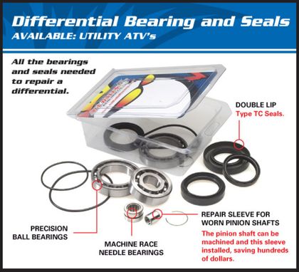 All Balls Front Differential bearings and seals kit