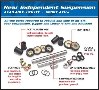 Kit réparation amortisseur All Balls suspension arrière Can Am Outlander Renegade