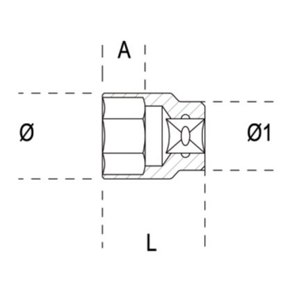 Douille Beta 6 pans 1/2" Universel