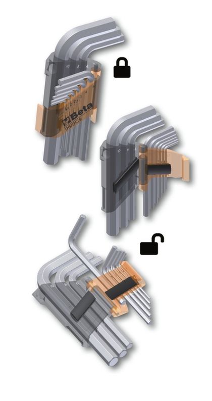 Clés Allen Beta Jeu 9 coudées tête sphérique Universel