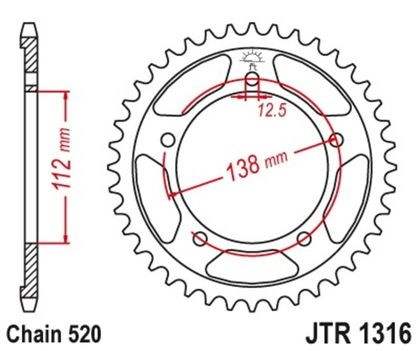 Kit chaine EK CHAIN JT 520MVXZ2 17/41 114 - couronne standard