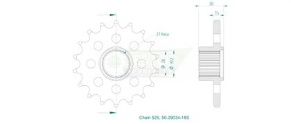 Esjot 18 tanden Uitgaand rondsel versnellingsbak