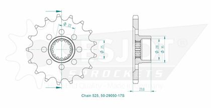 Esjot 17 tanden Uitgaand rondsel versnellingsbak