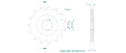 Esjot 15 tanden Uitgaand rondsel versnellingsbak