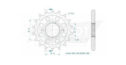 Esjot 18 tanden Uitgaand rondsel versnellingsbak