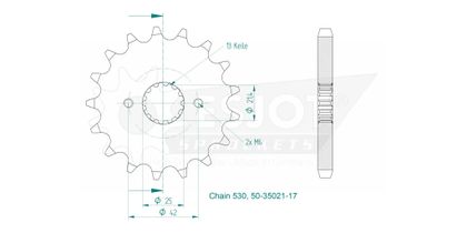 Esjot 17 teeth Gearbox output pinion