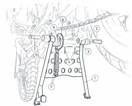 Béquille centrale Hepco & Becker - noir