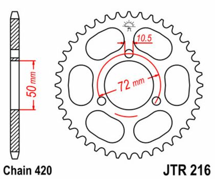 Couronne JT. acier standard 216 - 420 Ref : JTC01773A / 1074991004