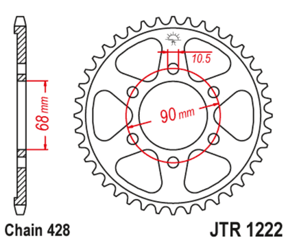 Couronne JT. acier standard 1222 - 428 Ref : JTC01802A / 1096590002