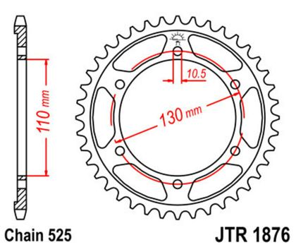 JT. Standard Steel - 525 47 teeth Sprocket