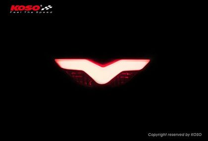 Koso LED-Rücklicht, rot GT-03, e-Prüfzeichen Frontscheinwerfer Universell