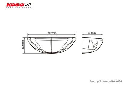 Koso LED-Rücklicht, rot GT-03, e-Prüfzeichen Frontscheinwerfer Universell
