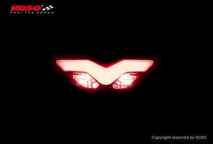 Feux arrière Koso Led-Taillight, Smoke GT-03, e-mark. Universel