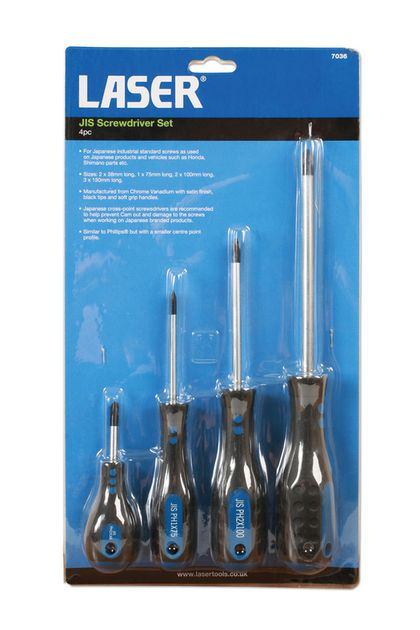 Laser Tools JIS-set - 4 stuks Schroevendraaier Universeel Ref: LAZT00034A / 1101143