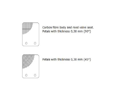Clapets carbone Malossi VL13 pétale 0,30mm 45