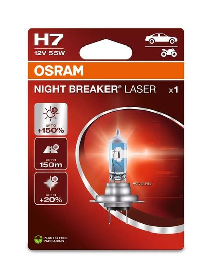 Ampoule Osram H7 Night Breaker Laser 12V 55W PX26d - à l'unité Ref : OSRM00089A / 1129534