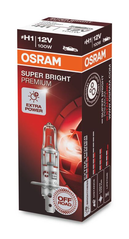 Ampoule Osram Super Bright H1 12V 55W - X1 Universel Ref : OSRM00104A / 1114476