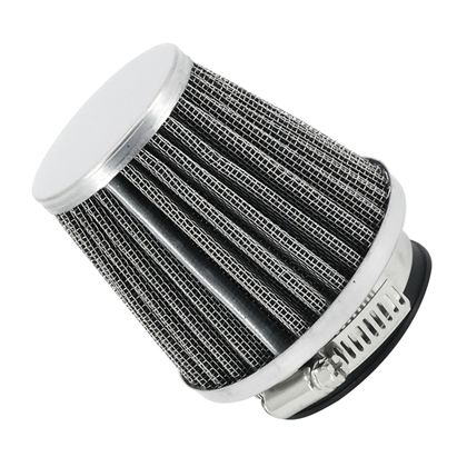 Filtre à air P2R TYPE KN CHROME FIXATION DROITE DIAM 48 mm CARBU PWK Universel Ref : P2R04899A / 200410