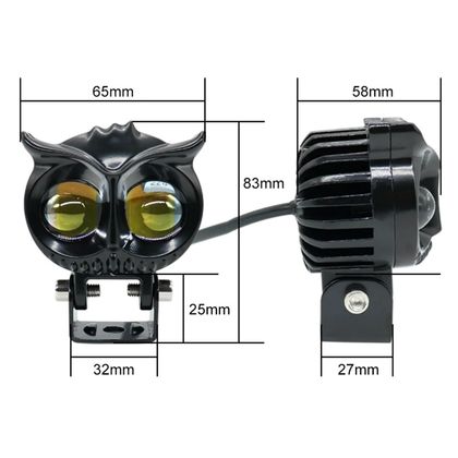 P2R LED EXTRA VERLICHTING DRAAGBAAR DUBBELE OPTIE DIAM EXT 67mm ALU koplampen Universeel
